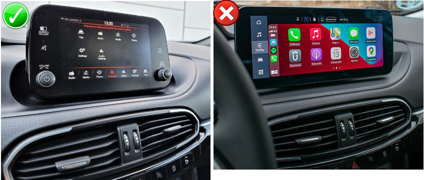Autoradios d’origine Fiat Tipo (à partir de 2019) remplaçables par l’écran Android
